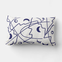 Minimalisme van abstracte Art Blue Line Circles Kussen