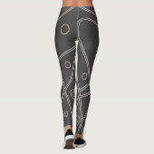 Minimalisme van abstracte Art Chrco LWhite-lijncir Leggings (Achterkant)