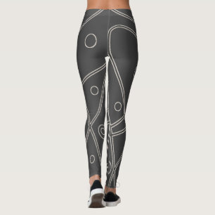 Minimalisme van abstracte Art Chrco LWhite-lijncir Leggings