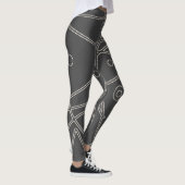 Minimalisme van abstracte Art Chrco LWhite-lijncir Leggings (Rechts)