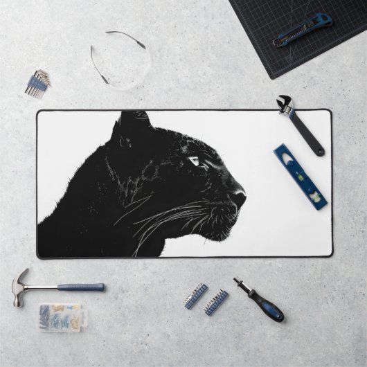 Minimalisme van Black Panther Head Bureaumat (Werkstation)
