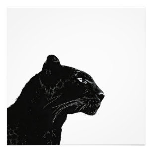Minimalisme van Black Panther Head Foto Afdruk