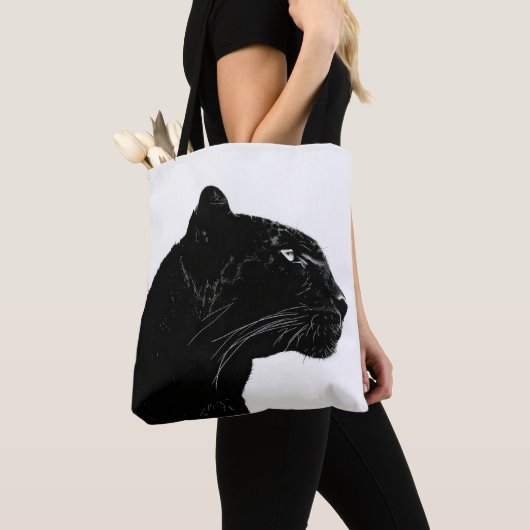 Minimalisme van Black Panther Head Tote Bag (Dichtbij)