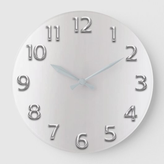 Minimalisme van de metalen zilver grijze Arabische Grote Klok (Voorkant)