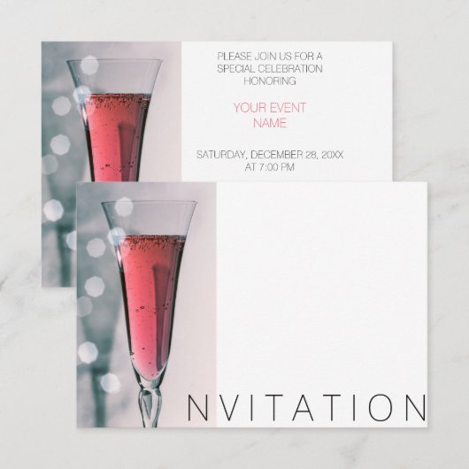 Minimalisme van de wijncocktail-partij bij de uitn kaart (Voorkant / Achterkant)