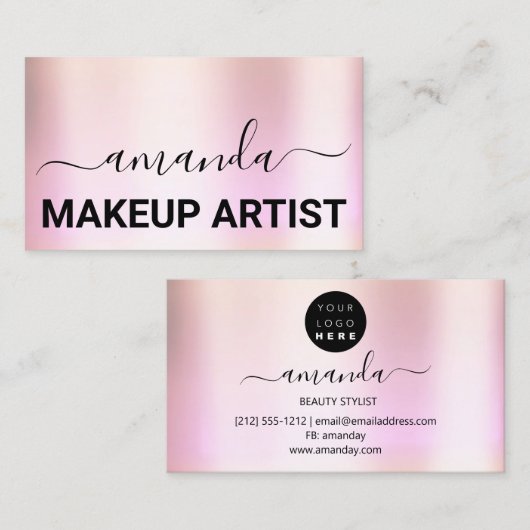 Minimalisme van het Abstracte Roos van de Makeup v Visitekaartje (Voorkant / Achterkant)