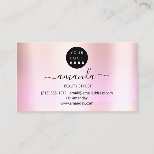 Minimalisme van het Abstracte Roos van de Makeup v Visitekaartje (Achterkant)