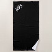 Minimalisme van mevrouw Black and White Typography Strandlaken (Voorkant)