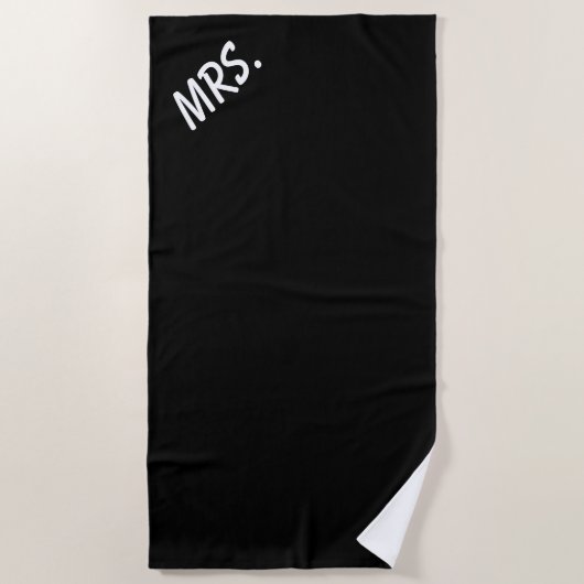 Minimalisme van mevrouw Black and White Typography Strandlaken (Voorkant)