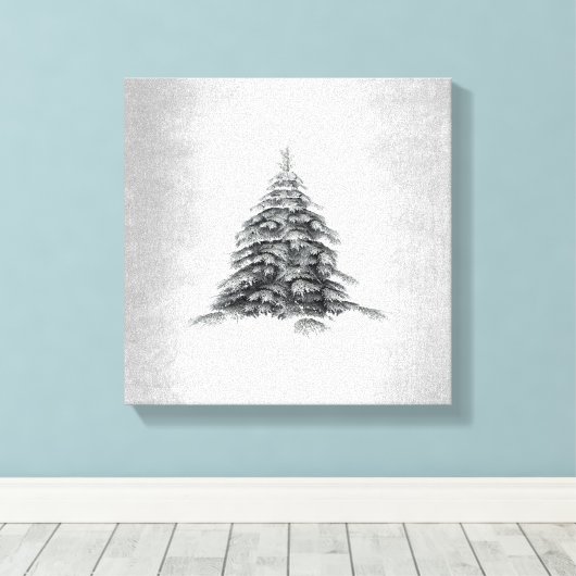 Minimalisme van winteronderdrukking Moderne kunst Canvas Afdruk (Insitu (Houten vloer))