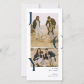 Minimalisme Vreugde 2 fotocollage vakantie fotokaa Feestdagenkaart (Voorkant)