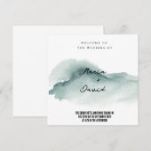 Minimalisme waterverkleuringsuitnodiging kaart (Voorkant / Achterkant)