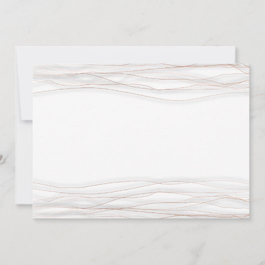 Minimalisme Wit Rose Grijs Abstract Delicate Lijne Kaart (Achterkant)