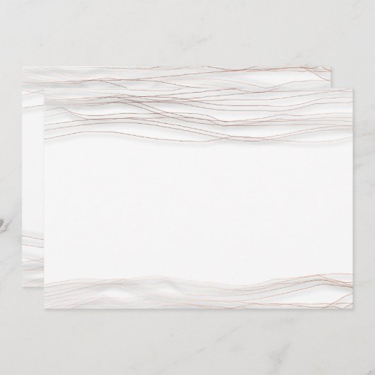 Minimalisme Wit Rose Grijs Abstract Delicate Lijne Kaart (Voorkant / Achterkant)