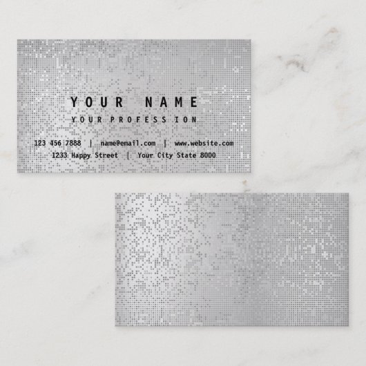 Minimalisme Zilvergrijze vip Consulting Finances Visitekaartje (Voorkant / Achterkant)