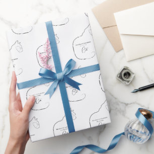 Minimalisme Zittende Kat Zwart & Wit Gift Cadeaupapier