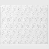 Minimalisme Zittende Kat Zwart & Wit Gift Cadeaupapier (Vlak)