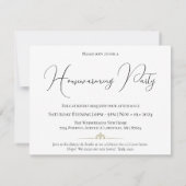 Minimalisme Zittende Kat Zwart & Wit Housewarming Kaart (Achterkant)