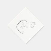 Minimalisme Zittende Kat Zwart & Wit Servet (Hoek)