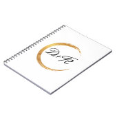 Minimalisme Zwart Wit Goud Initialen Monogram Naam Notitieboek (Linkerzijde)