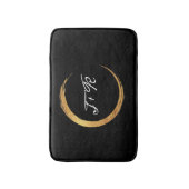 Minimalisme zwart-wit gouden Initiaal monogram Badmat (Voorkant Verticaal)