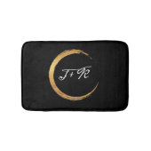 Minimalisme zwart-wit gouden Initiaal monogram Badmat (Voorkant)