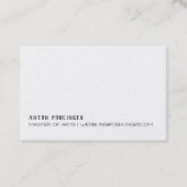 Minimalismus in schwarz weiß-bezoekenkarte visitekaartje (Voorkant)