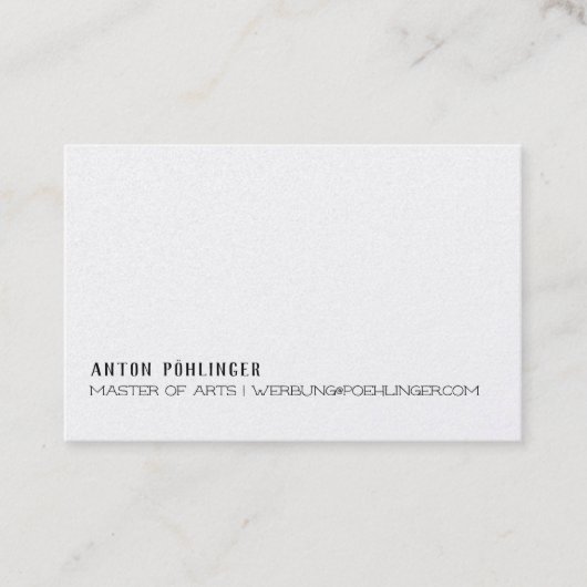 Minimalismus in schwarz weiß-bezoekenkarte visitekaartje (Voorkant)