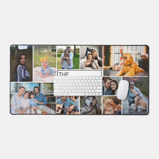 Minimalist 11 Fotocollage Eenvoudig Wit Bureaumat (Keyboard & Muis)