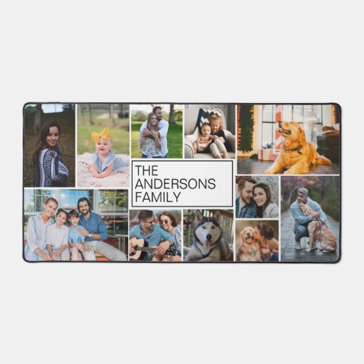 Minimalist 11 Fotocollage Eenvoudig Wit Bureaumat (Voorkant)