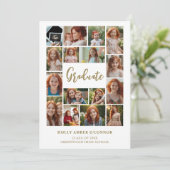 Minimalist 16 Photos Time Life Graduate Collage Kaart (Staand voorkant)