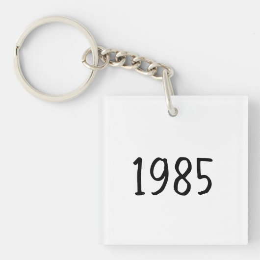 Minimalist 1985 Birthday Year Acrylic Keychain (Voorkant)
