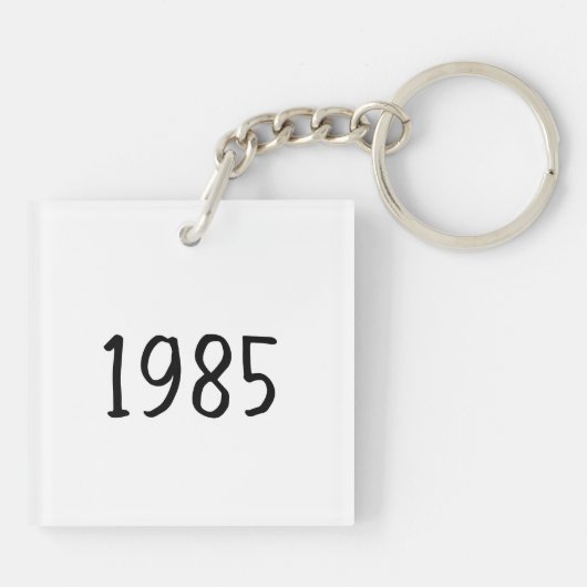 Minimalist 1985 Birthday Year Acrylic Keychain (Achterkant)