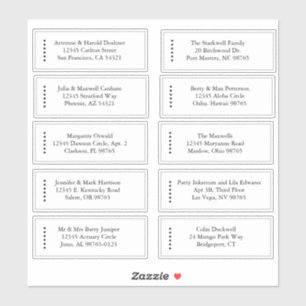 Minimalist-1 B&W vel van 10 Adresetiketten Sticker