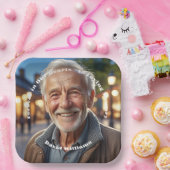 Minimalist 1 speciale foto begrafenis papieren bordje (Feest)