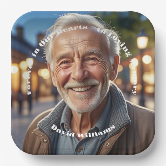 Minimalist 1 speciale foto begrafenis papieren bordje (Voorkant)