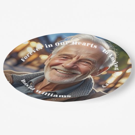 Minimalist 1 speciale foto begrafenis papieren bordje (Gekanteld)