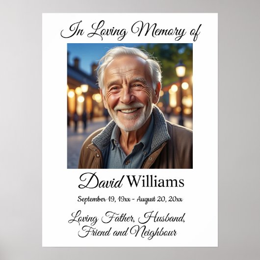 Minimalist 1 Speciale Foto Viering van het Leven  Poster (Voorkant)