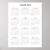 Minimalist 2026 Calendar Poster (Voorkant)