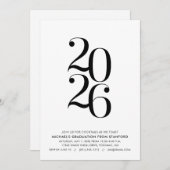 Minimalist 2026 Graduation Party Invitation Kaart (Voorkant / Achterkant)