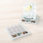 Minimalist 2026 Multi Photo Calendar  Keepsake Glazen Onderzetter (Schuin)