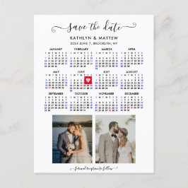 Minimalist 2 Foto 2024 Kalender Sla de datum op Aankondigingskaart