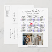 Minimalist 2 Foto 2024 Kalender Sla de datum op Aankondigingskaart (Voorkant / Achterkant)