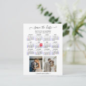 Minimalist 2 Foto 2024 Kalender Sla de datum op Aankondigingskaart (Staand voorkant)