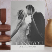 Minimalist 2 foto eenvoudige bruiloft bedankje bedankkaart