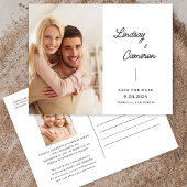 Minimalist 2 foto Modern Script Sla de datum op Briefkaart