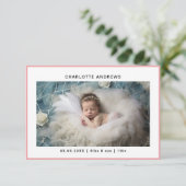 Minimalist 2 foto Nieuwe baby bedankje Bedankkaart (Staand voorkant)