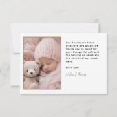 Minimalist 2 foto Nieuwe baby bedankje Bedankkaart (Achterkant)