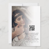 Minimalist 2 foto's QR Code Bohemian Wedding Kaart (Achterkant)