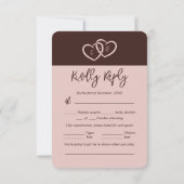 Minimalist 2 Hearts Red en Pink RSVP-kaart Kaart (Achterkant)